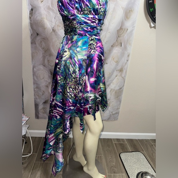 Steppin out Vintage high low party dress size7/8 Multi color - Picture 8 of 13